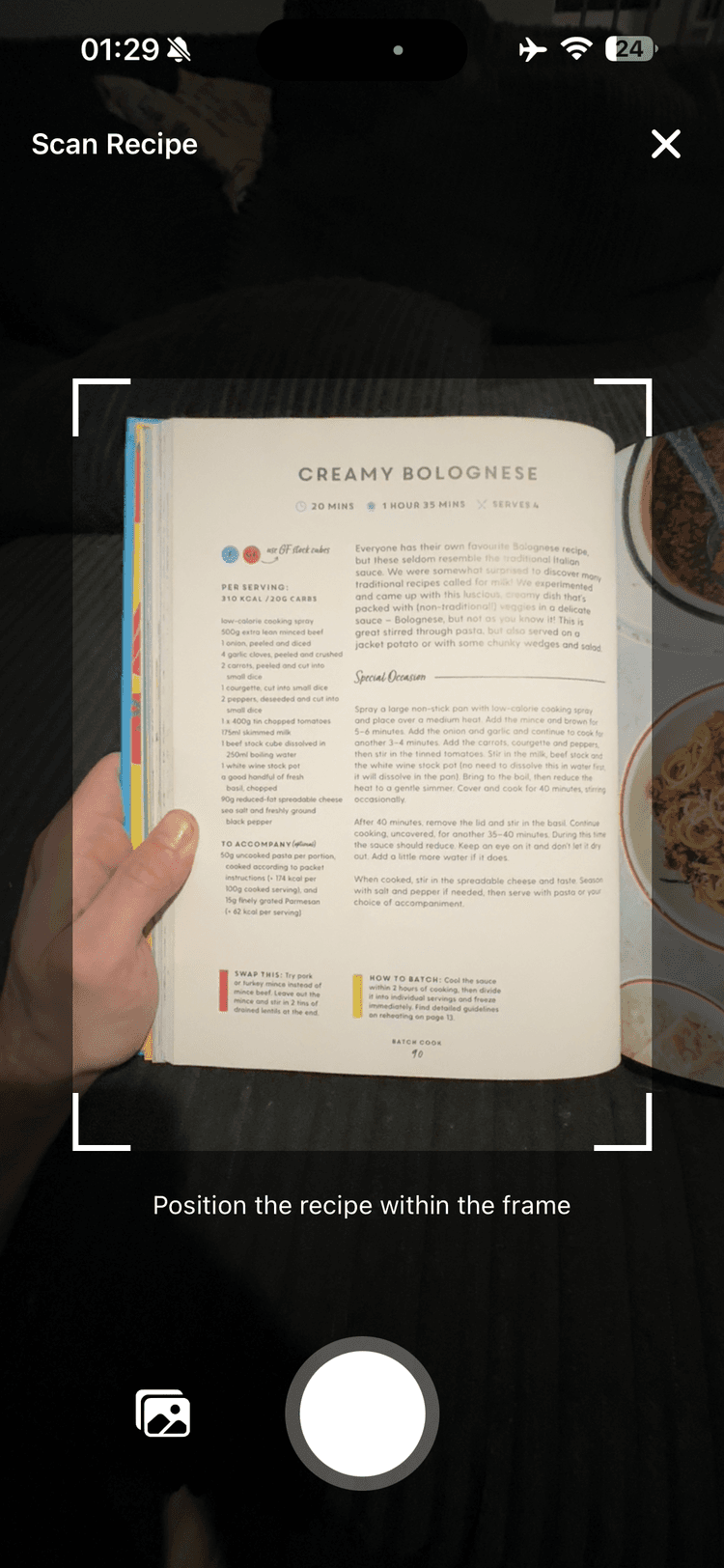 AI-powered recipe OCR scanning